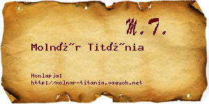 Molnár Titánia névjegykártya